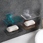 Soap Rack No Drilling Wall Mounted Double Layer Soap Holder Soap Sponge Dish Bathroom Accessories Soap Dishes Self Adhesive Soap Dish Bar Soap Holder Soap Dishes Tray Saver Case Box for Shower Bathroom Kitchen Dish Drainer Drying Rack Stevvex