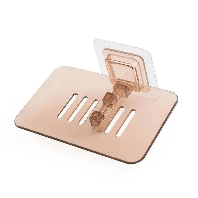 Soap Rack No Drilling Wall Mounted Double Layer Soap Holder Soap Sponge Dish Bathroom Accessories Soap Dishes Self Adhesive Shower Soap Saver Holder Stand Bathroom Bar Soap Case Adhesive Kitchen Sink Sponge Holder Drainer Wall Soap Dish Container Stevvex