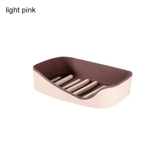 Soap Rack No Drilling Wall Mounted Double Layer Soap Holder Soap Sponge Dish Bathroom Accessories Soap Dishes Self Adhesive Soap Dish Bar Soap Holder Soap Dishes Tray Saver Case Box for Shower Bathroom Kitchen Dish Drainer Drying Rack Stevvex
