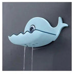 Soap Rack No Drilling Wall Mounted Drain Non Perforated Double Layer Holder Sponge Dish Accessories Magic Soap Dishes Bathroom Cute Soap Dish for Kids Plastic Self Draining Soap Holder for Shower Wall Cartoon Hanging Bathroom Soap Tray with Suction Cup Stevvex