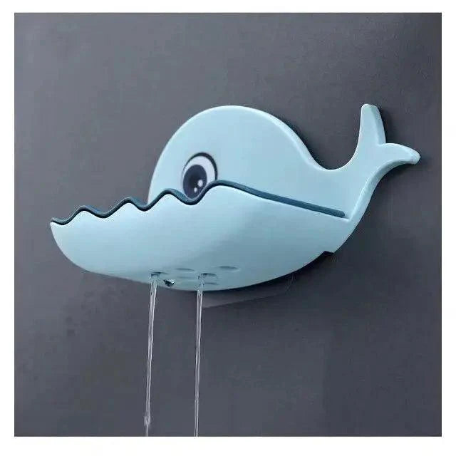 Soap Rack No Drilling Wall Mounted Drain Non Perforated Double Layer Holder Sponge Dish Accessories Magic Soap Dishes Bathroom Cute Soap Dish for Kids Plastic Self Draining Soap Holder for Shower Wall Cartoon Hanging Bathroom Soap Tray with Suction Cup Stevvex