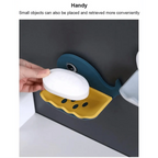Soap Rack No Drilling Wall Mounted Drain Non Perforated Double Layer Holder Sponge Dish Accessories Magic Soap Dishes Bathroom Cute Soap Dish for Kids Plastic Self Draining Soap Holder for Shower Wall Cartoon Hanging Bathroom Soap Tray with Suction Cup Stevvex