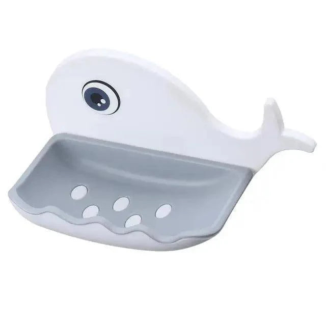 Soap Rack No Drilling Wall Mounted Drain Non Perforated Double Layer Holder Sponge Dish Accessories Magic Soap Dishes Bathroom Cute Soap Dish for Kids Plastic Self Draining Soap Holder for Shower Wall Cartoon Hanging Bathroom Soap Tray with Suction Cup Stevvex