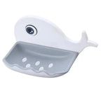 Soap Rack No Drilling Wall Mounted Drain Non Perforated Double Layer Holder Sponge Dish Accessories Magic Soap Dishes Bathroom Cute Soap Dish for Kids Plastic Self Draining Soap Holder for Shower Wall Cartoon Hanging Bathroom Soap Tray with Suction Cup Stevvex