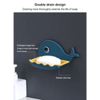 Soap Rack No Drilling Wall Mounted Drain Non Perforated Double Layer Holder Sponge Dish Accessories Magic Soap Dishes Bathroom Cute Soap Dish for Kids Plastic Self Draining Soap Holder for Shower Wall Cartoon Hanging Bathroom Soap Tray with Suction Cup Stevvex