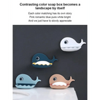Soap Rack No Drilling Wall Mounted Drain Non Perforated Double Layer Holder Sponge Dish Accessories Magic Soap Dishes Bathroom Cute Soap Dish for Kids Plastic Self Draining Soap Holder for Shower Wall Cartoon Hanging Bathroom Soap Tray with Suction Cup Stevvex