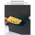 Soap Rack No Drilling Wall Mounted Drain Non Perforated Double Layer Holder Sponge Dish Accessories Magic Soap Dishes Bathroom Cute Soap Dish for Kids Plastic Self Draining Soap Holder for Shower Wall Cartoon Hanging Bathroom Soap Tray with Suction Cup Stevvex