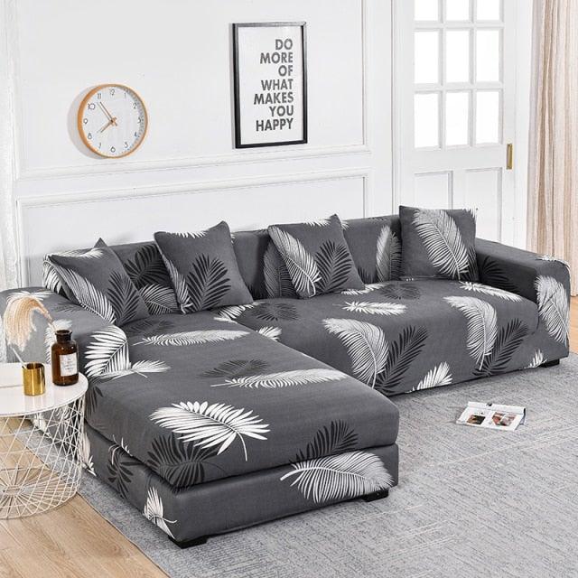 Sofa Cover Geometric Couch Cover Elastic Sofa Cover for Living Room Pets Corner L Shaped Chaise Longue Sofa Slipcover Shaped Sofa Slipcovers with Elastic Bottom, Jacquard Chaise Lounge Set for Living Room Stevvex
