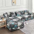 Sofa Cover Geometric Couch Cover Elastic Sofa Cover for Living Room Pets Corner L Shaped Chaise Longue Sofa Slipcover Shaped Sofa Slipcovers with Elastic Bottom, Jacquard Chaise Lounge Set for Living Room Stevvex