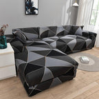 Sofa Cover Geometric Couch Cover Elastic Sofa Cover for Living Room Pets Corner L Shaped Chaise Longue Sofa Slipcover Shaped Sofa Slipcovers with Elastic Bottom, Jacquard Chaise Lounge Set for Living Room Stevvex