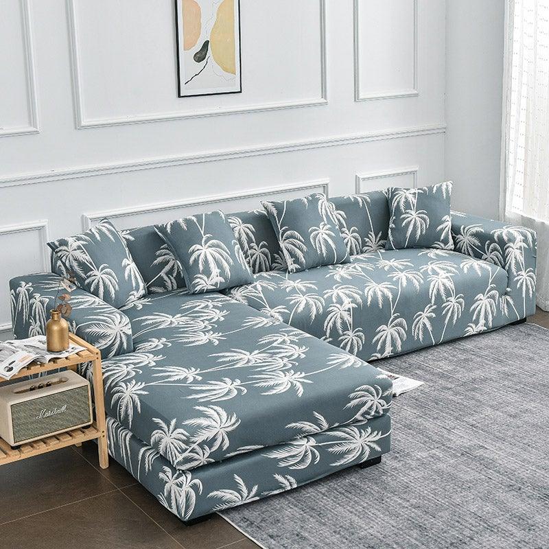 Sofa Cover Geometric Couch Cover Elastic Sofa Cover for Living Room Pets Corner L Shaped Chaise Longue Sofa Slipcover Shaped Sofa Slipcovers with Elastic Bottom, Jacquard Chaise Lounge Set for Living Room Stevvex