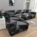 Sofa Cover Geometric Couch Cover Elastic Sofa Cover for Living Room Pets Corner L Shaped Chaise Longue Sofa Slipcover Shaped Sofa Slipcovers with Elastic Bottom, Jacquard Chaise Lounge Set for Living Room Stevvex
