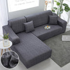 Sofa Cover Geometric Couch Cover Elastic Sofa Cover for Living Room Pets Corner L Shaped Chaise Longue Sofa Slipcover Shaped Sofa Slipcovers with Elastic Bottom, Jacquard Chaise Lounge Set for Living Room Stevvex