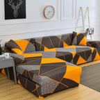 Sofa Cover Geometric Couch Cover Elastic Sofa Cover for Living Room Pets Corner L Shaped Chaise Longue Sofa Slipcover Shaped Sofa Slipcovers with Elastic Bottom, Jacquard Chaise Lounge Set for Living Room Stevvex