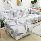 Sofa Cover Geometric Couch Cover Elastic Sofa Cover for Living Room Pets Corner L Shaped Chaise Longue Sofa Slipcover Shaped Sofa Slipcovers with Elastic Bottom, Jacquard Chaise Lounge Set for Living Room Stevvex