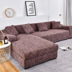 Sofa Cover Geometric Couch Cover Elastic Sofa Cover for Living Room Pets Corner L Shaped Chaise Longue Sofa Slipcover Shaped Sofa Slipcovers with Elastic Bottom, Jacquard Chaise Lounge Set for Living Room Stevvex