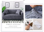 Sofa Cover Geometric Couch Cover Elastic Sofa Cover for Living Room Pets Corner L Shaped Chaise Longue Sofa Slipcover Shaped Sofa Slipcovers with Elastic Bottom, Jacquard Chaise Lounge Set for Living Room Stevvex