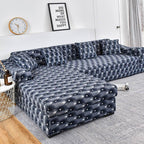 Sofa Cover Geometric Couch Cover Elastic Sofa Cover for Living Room Pets Corner L Shaped Chaise Longue Sofa Slipcover Shaped Sofa Slipcovers with Elastic Bottom, Jacquard Chaise Lounge Set for Living Room Stevvex