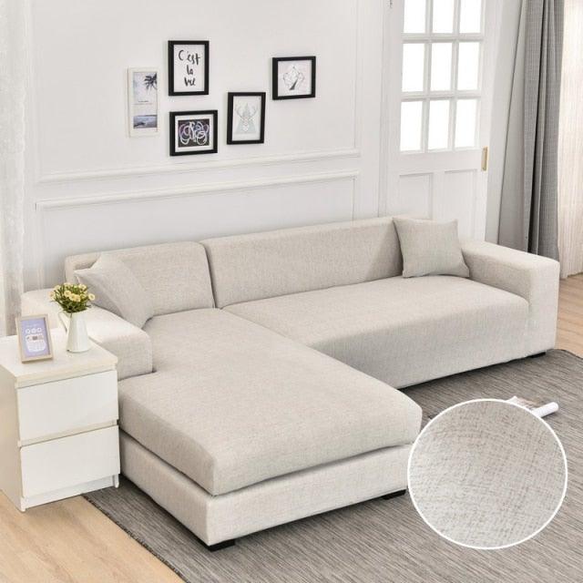 Sofa Cover Geometric Couch Cover Elastic Sofa Cover for Living Room Pets Corner L Shaped Chaise Longue Sofa Slipcover Shaped Sofa Slipcovers with Elastic Bottom, Jacquard Chaise Lounge Set for Living Room Stevvex