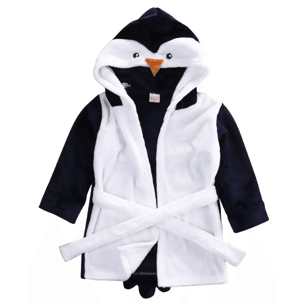 Soft And Comfortable Baby Bathrobes Cute Cartoon Animal Face Sleepwear For Babies Unique Design Hooded Sleepwear For Infants Stevvex