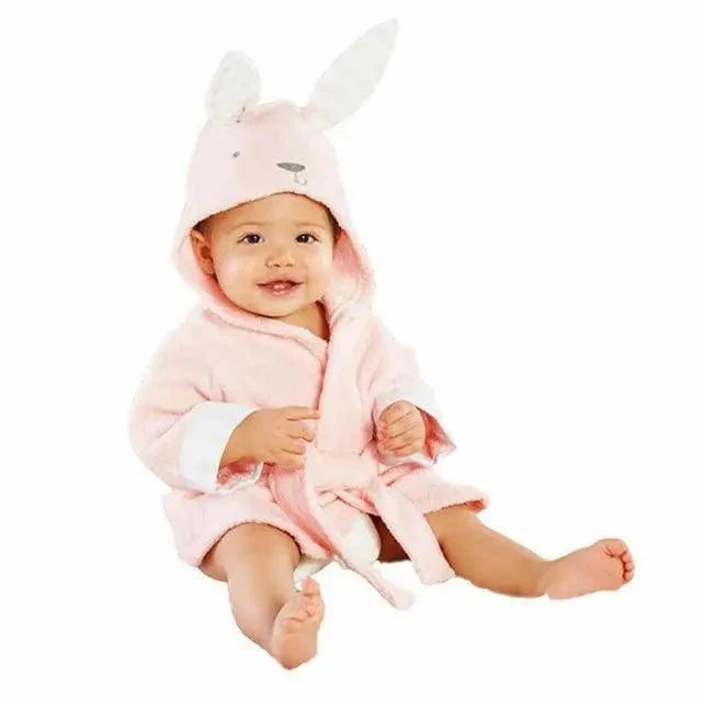 Soft And Comfortable Baby Bathrobes Cute Cartoon Animal Face Sleepwear For Babies Unique Design Hooded Sleepwear For Infants Stevvex