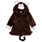 Soft And Comfortable Baby Bathrobes Cute Cartoon Animal Face Sleepwear For Babies Unique Design Hooded Sleepwear For Infants Stevvex