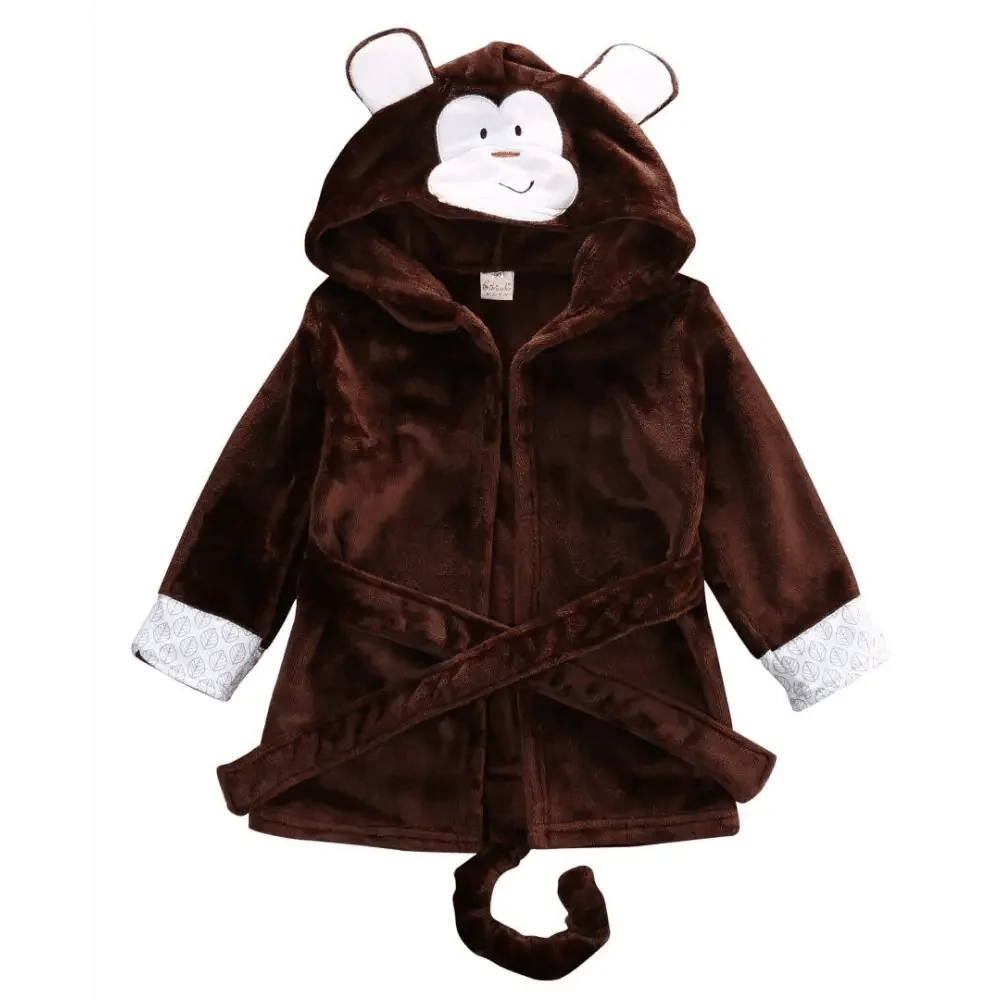 Soft And Comfortable Baby Bathrobes Cute Cartoon Animal Face Sleepwear For Babies Unique Design Hooded Sleepwear For Infants Stevvex