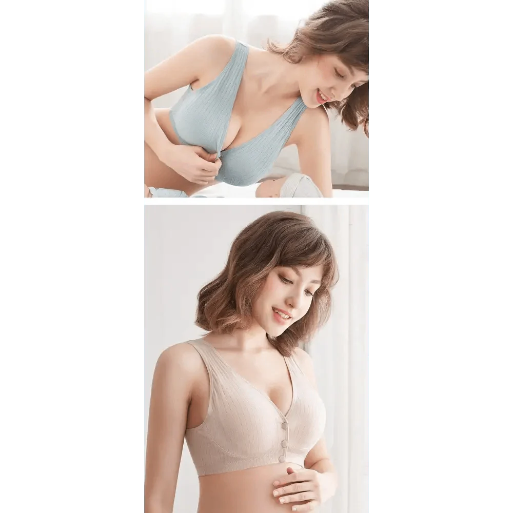 Soft And Comfortable Cotton Nursing Bra Breathable Breastfeeding Bras for Women Maternity Bra Plus Big Size Easy Feeding Bra Wire Free Stevvex
