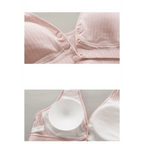 Soft And Comfortable Cotton Nursing Bra Breathable Breastfeeding Bras for Women Maternity Bra Plus Big Size Easy Feeding Bra Wire Free Stevvex