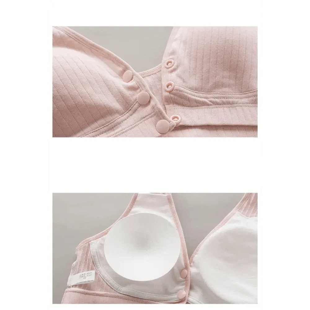 Soft And Comfortable Cotton Nursing Bra Breathable Breastfeeding Bras for Women Maternity Bra Plus Big Size Easy Feeding Bra Wire Free Stevvex