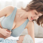 Soft And Comfortable Cotton Nursing Bra Breathable Breastfeeding Bras for Women Maternity Bra Plus Big Size Easy Feeding Bra Wire Free Stevvex