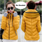 Soft And Comfortable Winter Jacket For Women Short Women's Thicken Outerwear In solid hooded Coats Zipper For Female Slim Cotton padded basic tops Stevvex