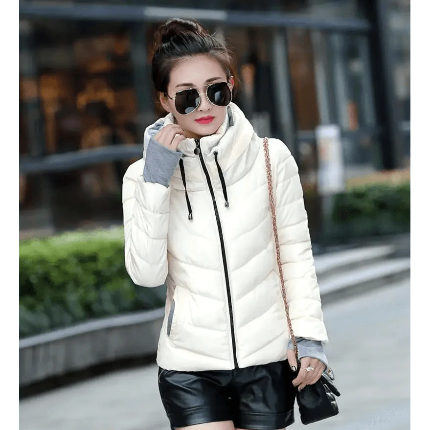 Soft And Comfortable Winter Jacket For Women Short Women's Thicken Outerwear In solid hooded Coats Zipper For Female Slim Cotton padded basic tops Stevvex