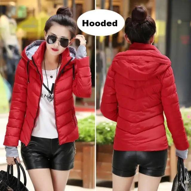 Soft And Comfortable Winter Jacket For Women Short Women's Thicken Outerwear In solid hooded Coats Zipper For Female Slim Cotton padded basic tops Stevvex