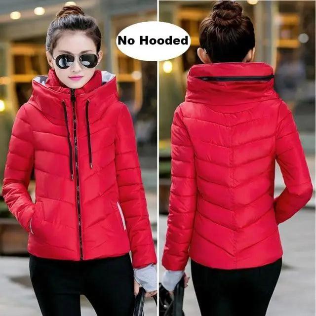 Soft And Comfortable Winter Jacket For Women Short Women's Thicken Outerwear In solid hooded Coats Zipper For Female Slim Cotton padded basic tops Stevvex