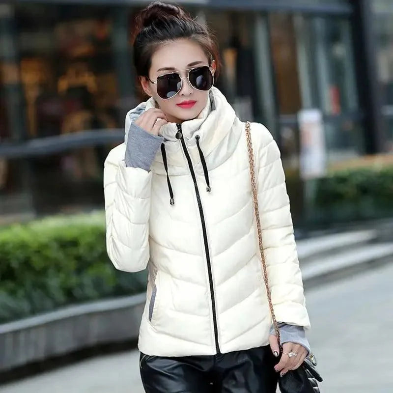 Soft And Comfortable Winter Jacket For Women Short Women's Thicken Outerwear In solid hooded Coats Zipper For Female Slim Cotton padded basic tops Stevvex