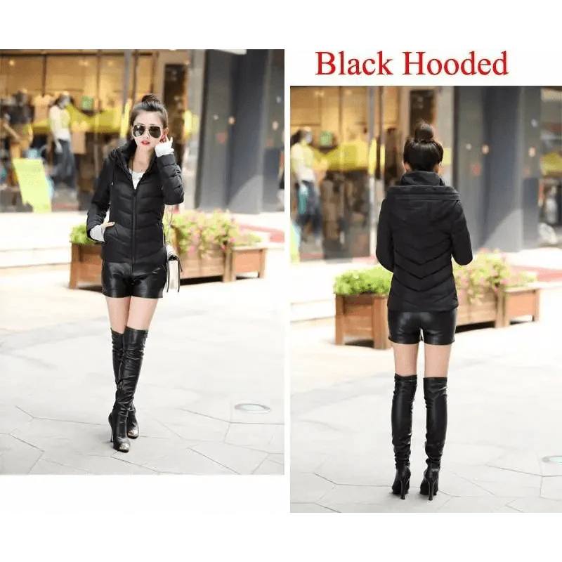 Soft And Comfortable Winter Jacket For Women Short Women's Thicken Outerwear In solid hooded Coats Zipper For Female Slim Cotton padded basic tops Stevvex