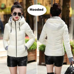Soft And Comfortable Winter Jacket For Women Short Women's Thicken Outerwear In solid hooded Coats Zipper For Female Slim Cotton padded basic tops Stevvex