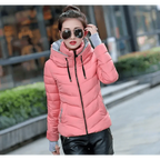 Soft And Comfortable Winter Jacket For Women Short Women's Thicken Outerwear In solid hooded Coats Zipper For Female Slim Cotton padded basic tops Stevvex