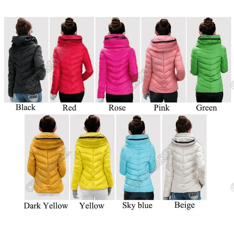 Soft And Comfortable Winter Jacket For Women Short Women's Thicken Outerwear In solid hooded Coats Zipper For Female Slim Cotton padded basic tops Stevvex