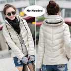 Soft And Comfortable Winter Jacket For Women Short Women's Thicken Outerwear In solid hooded Coats Zipper For Female Slim Cotton padded basic tops Stevvex