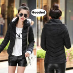 Soft And Comfortable Winter Jacket For Women Short Women's Thicken Outerwear In solid hooded Coats Zipper For Female Slim Cotton padded basic tops Stevvex