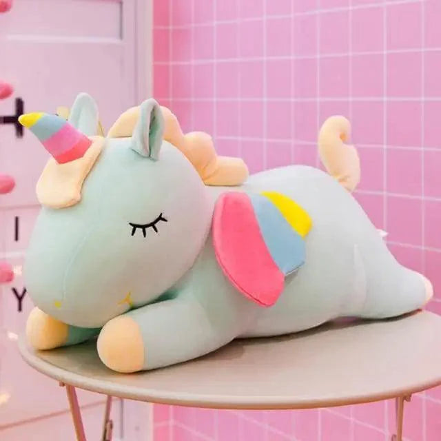 Soft And Cute 30CM Unicorn Action Figure Plush Toy Huggable Bear Doll Girl Sleeping Long Pillow Cute For Girl's Bed Stevvex
