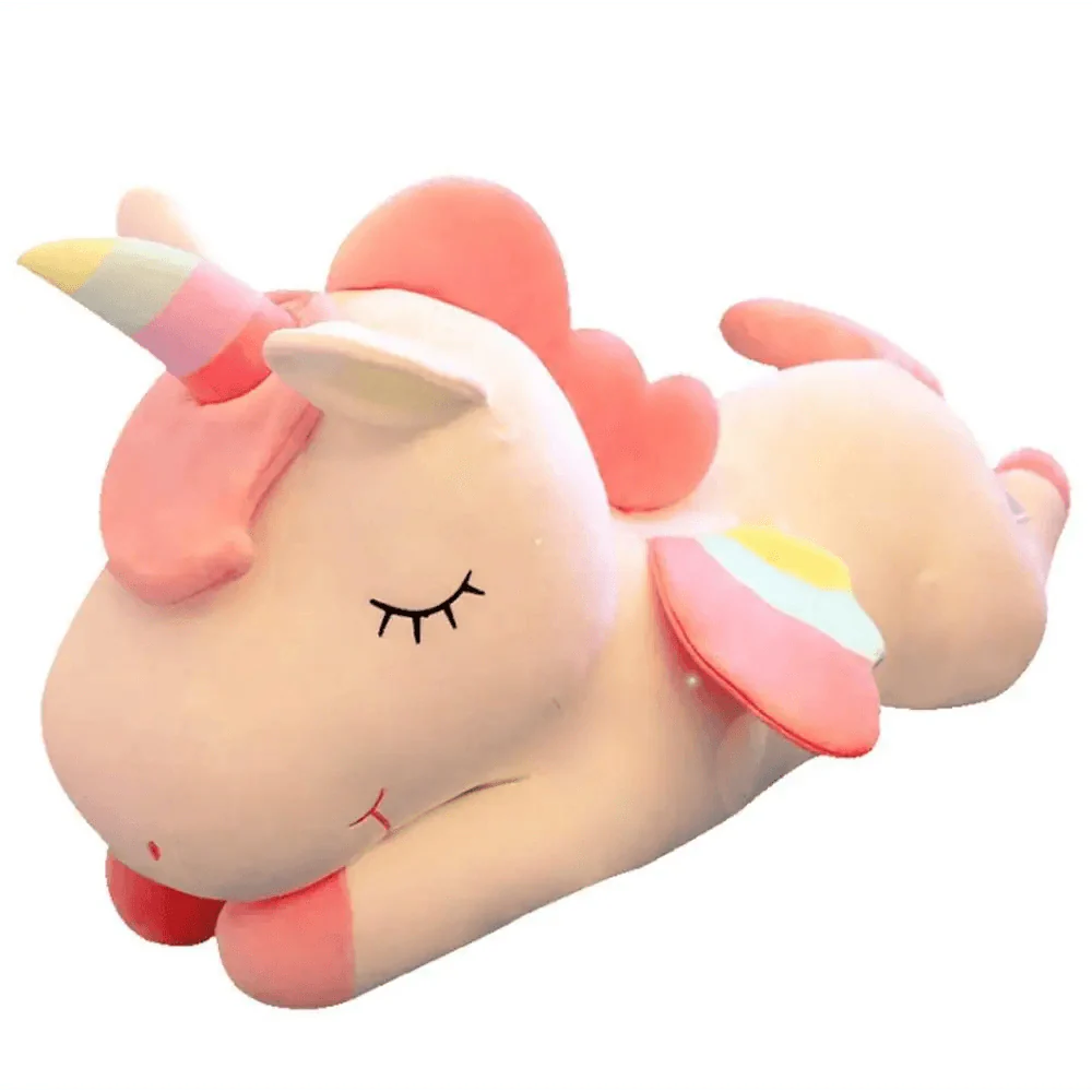 Soft And Cute 30CM Unicorn Action Figure Plush Toy Huggable Bear Doll Girl Sleeping Long Pillow Cute For Girl's Bed Stevvex