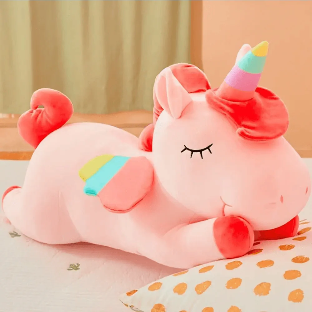 Soft And Cute 30CM Unicorn Action Figure Plush Toy Huggable Bear Doll Girl Sleeping Long Pillow Cute For Girl's Bed Stevvex