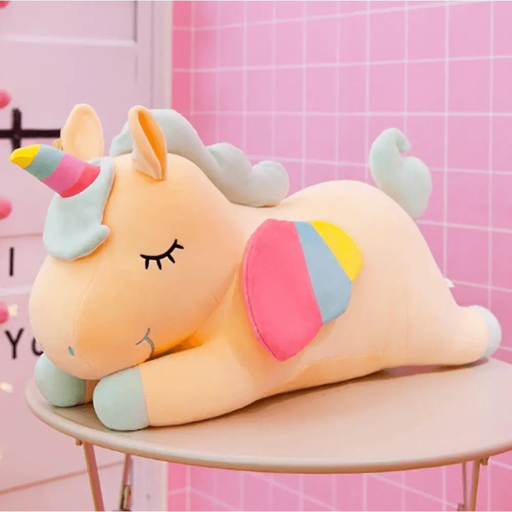 Soft And Cute 30CM Unicorn Action Figure Plush Toy Huggable Bear Doll Girl Sleeping Long Pillow Cute For Girl's Bed Stevvex