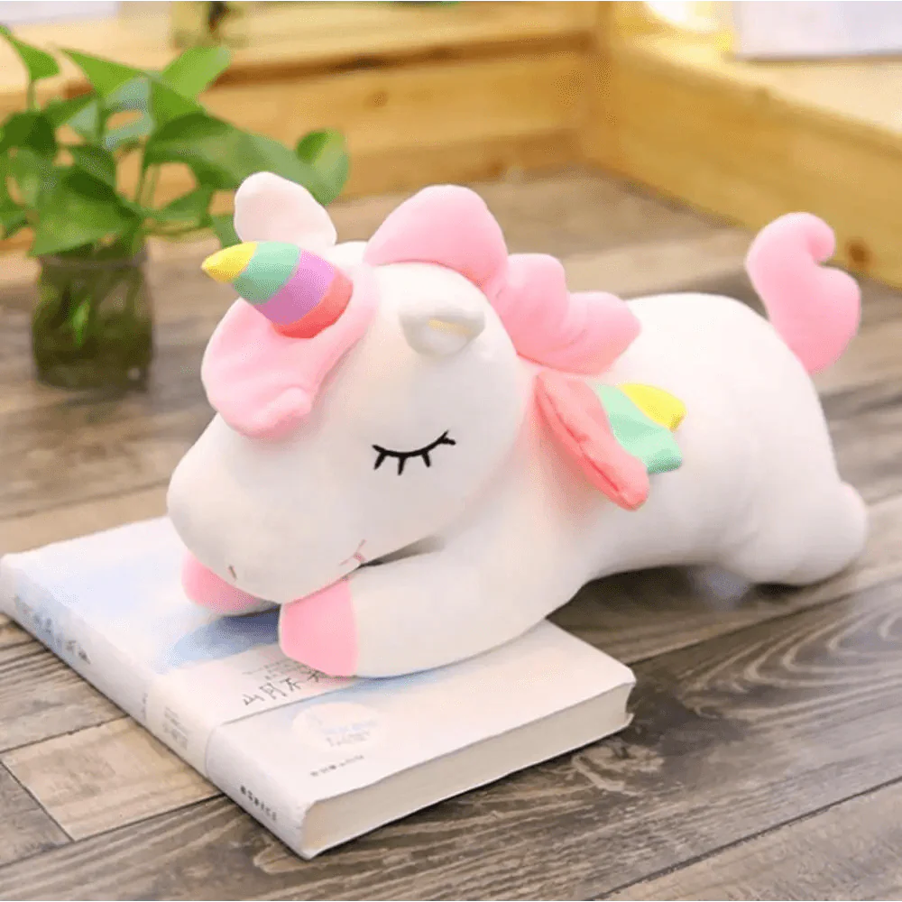 Soft And Cute 30CM Unicorn Action Figure Plush Toy Huggable Bear Doll Girl Sleeping Long Pillow Cute For Girl's Bed Stevvex