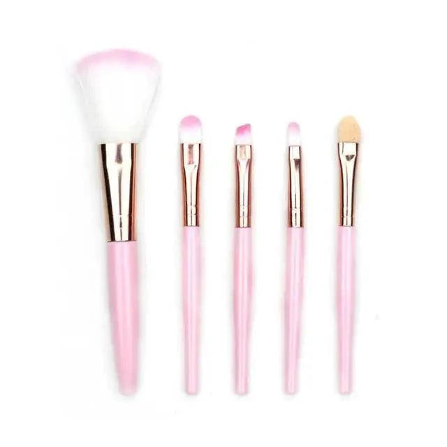 Soft And Cute 5Pcs Makeup Brushes Set Eye Shadow Eyebrow Eyeliner Blush Loose Foundation Powder Professional Lip Women Cosmetic Tools Stevvex