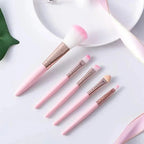 Soft And Cute 5Pcs Makeup Brushes Set Eye Shadow Eyebrow Eyeliner Blush Loose Foundation Powder Professional Lip Women Cosmetic Tools Stevvex
