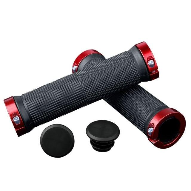 Soft Bicycle Grip Shock Absorption Road Bike Handlebar Cover Aluminium Alloy Lock Rubber Anti-slip Cycling Handle Grips Bike Handle Non Slip Soft Rubber Grips Mountain Bicycle Lock On Handle Bar Stevvex